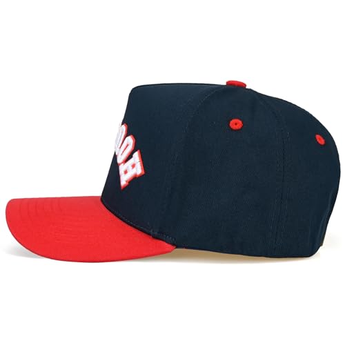 Premium Embroidered Hat | Houston Upside Down Hat - color: Red/Navy