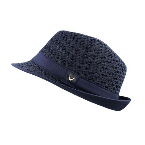 The Hat Depot Light Weight Classic Soft Cool Mesh Crushable Fedora hat - color: Navy, size: Large-X-Large