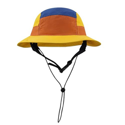 CLAPE Surf Bucket Hat with Strap Waterproof Sun UPF 50+ Bucket Hat Packable Brimmed Boonie for Women Men - color: Dcl1-yellow