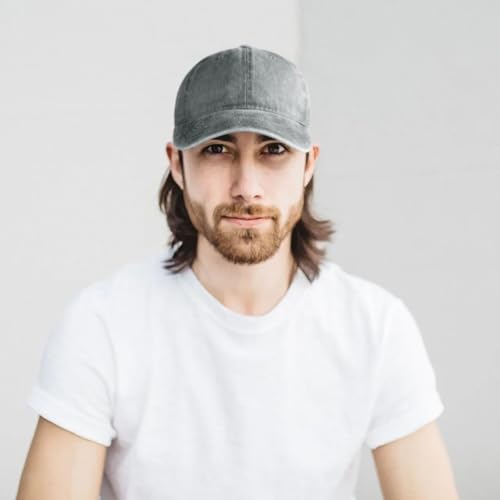 Edoneery Baseball Cap for Men and Women, Low Profile Washed Cotton Dad Hat - color: Grey