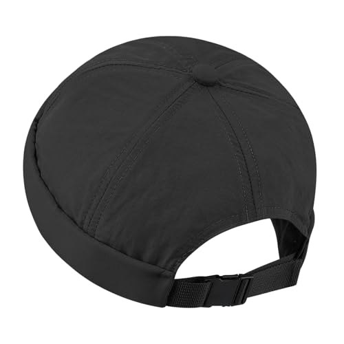 CLAPE Lightweight Breathable Brimless Cap Street Casual Versatile Summer Quick Dry Docker Cap No Brim Sailor Cap Leon Cap - color: Ct81-black