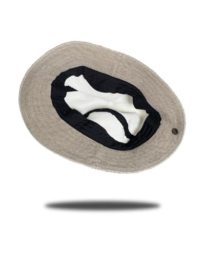 Women Denim Bucket Hat Brim with Floral Foldable Versatile Cap - color: Khaki