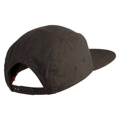 5 Panel Superior Cotton Twill Flat Bill Camper Cap - color: Dark Olive