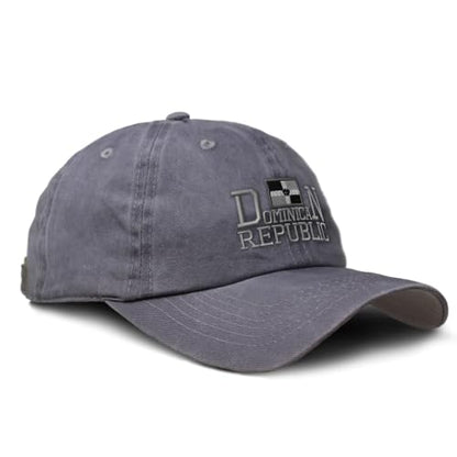 Custom Soft Baseball Cap Embroidered Dad Hat Dominican Republic Greyscale B Embroidery Cotton - color: Grey Design Only