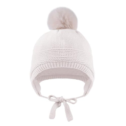 JANGANNSA Basic Winter Baby Beanie Gloves Boy Girl Knitted Kids Hat Mitten - color: White Hat+gloves No Thumb, size: 0-6 Months