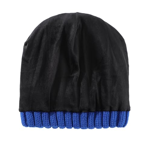 Home Prefer Mens Winter Hat Wool Fleece Lined Knit Beanie Hat Warm Stocking Caps - color: Royal Blue