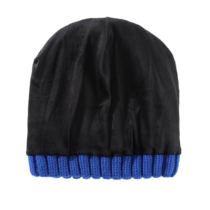 Home Prefer Mens Winter Hat Wool Fleece Lined Knit Beanie Hat Warm Stocking Caps - color: Royal Blue