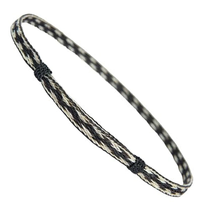Gamboa Horsehair Hat Band for Cowboy Hats - color: Black and White