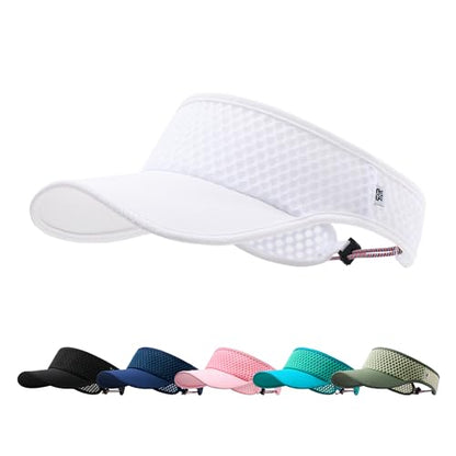 AUSFLUG Sun Visor Hat Men Women - Moisture Wicking Lightweight Sports Cap - color: White