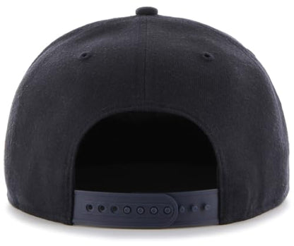 47 MLB Sure Shot Captain Hat Adjustable Structured 6-Panel Snapback Hat Cap, Adult One Size Fits All - color: Detroit Tigers