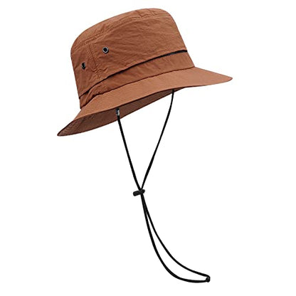 Croogo Sun Hats for Women UV Protection Summer Bucket Hat Waterproof Packable Fishing Hats Wide Brim Hiking Hat Gardening Hat - color: Afh02-brick Red