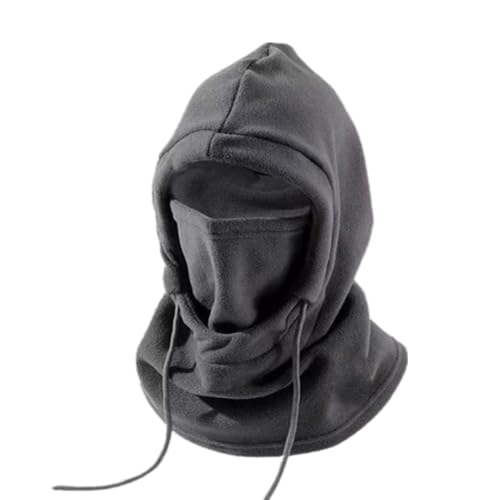 Winter Fleece Ski Mask for Men Women Balaclava Face Mask Windproof Thermal Hood Winter Full Face Neck Cover Warmer - color: Grey No Logo