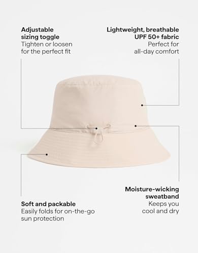 Solbari Unisex Bondi Bucket Hat UPF 50+ - color: Beige, size: Small-Medium