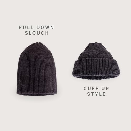 Fisherman Beanie Cuffed Knit Winter Hat Trawler Sailor Watch Cap Men Women - color: Classic (Charcoal)