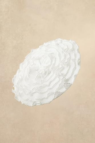 Coucoland Fascinators Hats for Women - Tea Party Cocktail Kentucky Fascinator Multilayer Flat Derby Hat with Pearl for Party - color: White