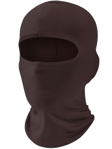 Fuinloth Balaclava Ski Mask, Motorcycle Summer Thin Cooling UV Protection - color: Chocolate