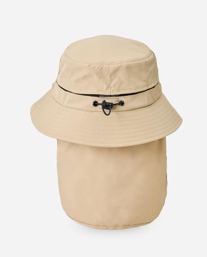 Rip Curl Men's UPF 50+ Quick Dry Surf Hat with Removable Neck Flap - color: Light Khaki, size: Medium