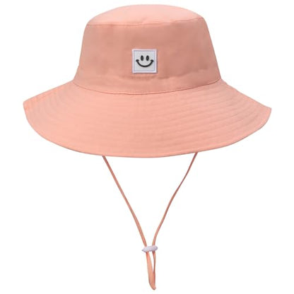 55cube Baby & Toddler Sun Hat UPF 50+ Bucket Hat with Chin Strap - color: 1pack Peachy Pink, size: 2-5T