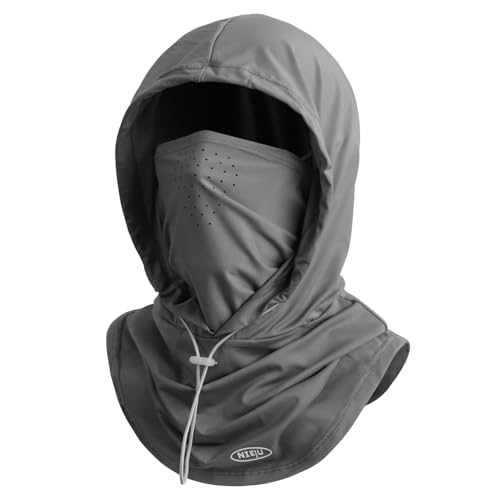 Summer Balaclava Face Mask with Breathable Holes Sun Face Shield for Men - color: Dark Gray