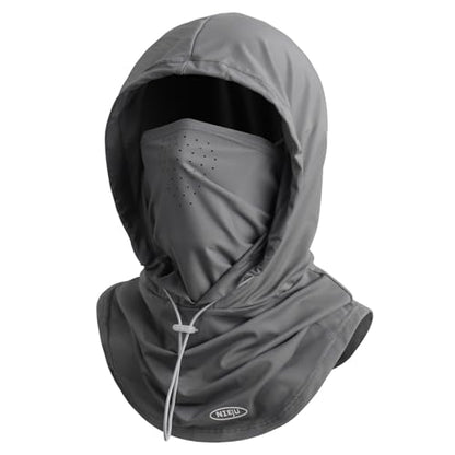 Summer Balaclava Face Mask with Breathable Holes Sun Face Shield for Men - color: Dark Gray