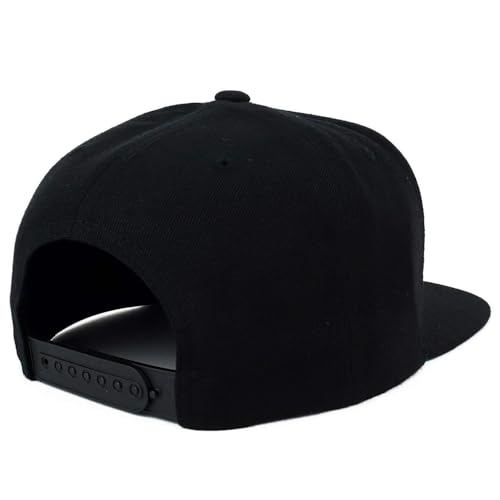 Trendy Apparel Shop Oversize XXL Structured Blank Flatbill Snapback Cap - color: Black, size: 4X-Large