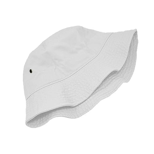 Glory Max Unisex Solid Color 100% Cotton Bucket Hat Small Brim Packable Travel Summer Beach Hat - color: White, size: Small-Medium