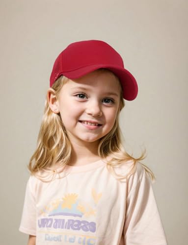 Edoneery Kids Baseball Hat, Adjustable Cotton Cap - color: Mesh-red, style: 3-8 Years