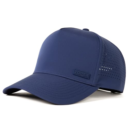 TOP-EX Performance Golf Baseball Hat for Men, Water-Resistant, Laser-Vented - color: Navy, size: Medium-Large