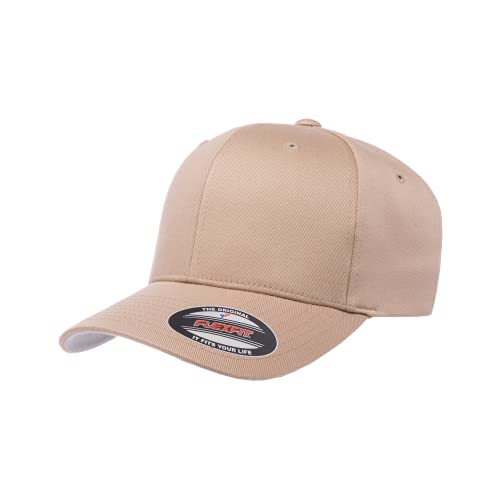 Flexfit Men's Athletic Baseball Fitted Cap - color: Khaki, size: Small-Medium