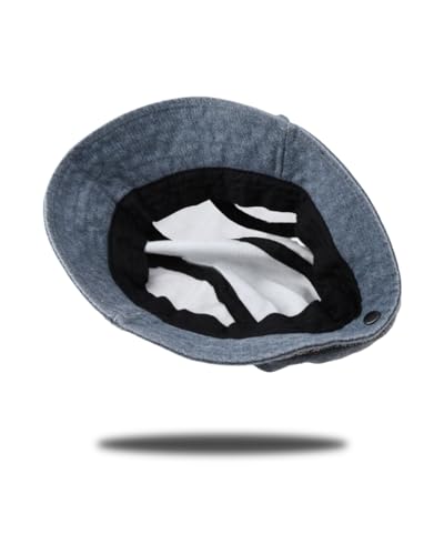 Women Denim Bucket Hat Brim with Floral Foldable Versatile Cap - color: Blue