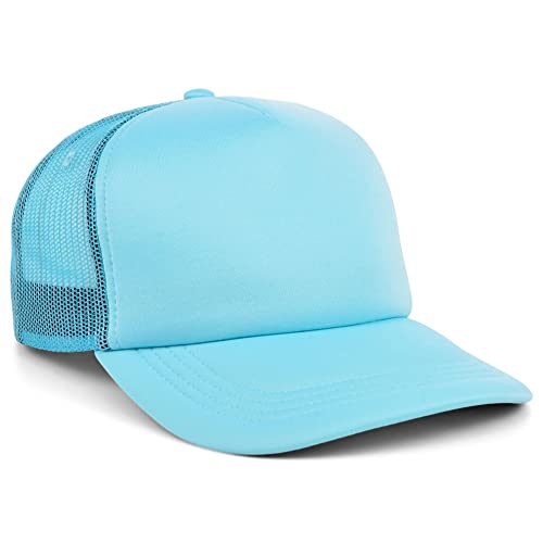 Lids Blank Basic Foam Trucker Adjustable Snapback Hat - color: Turqouise/Turqouise