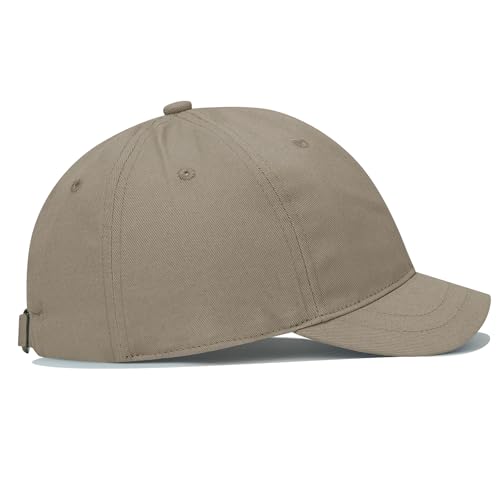 Croogo Cotton Short Brim Hat Low Profile Baseball Cap Unisex Streetwear - color: Khaki