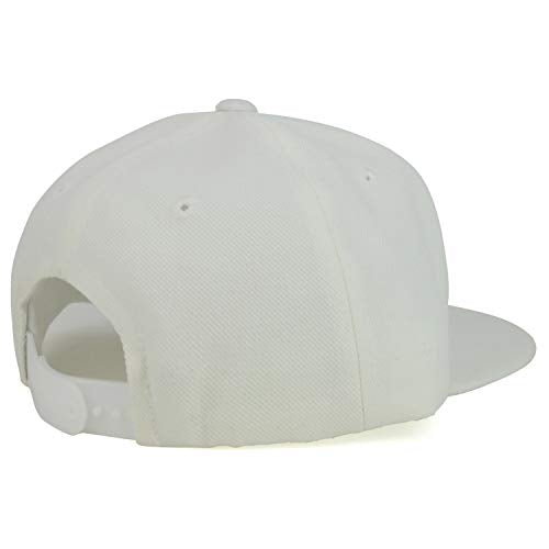 Armycrew Youth Kid's Solid Color Flat Bill Snapback Baseball Cap - color: White