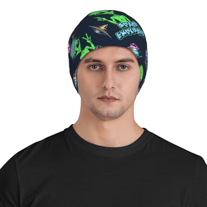 Beanie Hat for Men Women Slouchy Beanie Skull Sleep Cap Soft Lightweight Chemo Hat Stretch Cancer Headwear - color: Alien