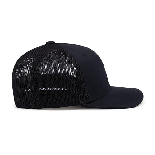 Pacific Headwear Unisex Adult Pacific Headwear Trucker Flexfit® Cap - color: Black, size: Small-Medium