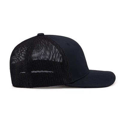 Pacific Headwear Unisex Adult Pacific Headwear Trucker Flexfit® Cap - color: Black, size: Small-Medium