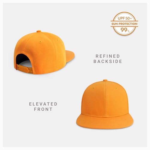 CHOK.LIDS Classic Snapback Flat Bill Hat Blank Adjustable Baseball Cap - color: Gold