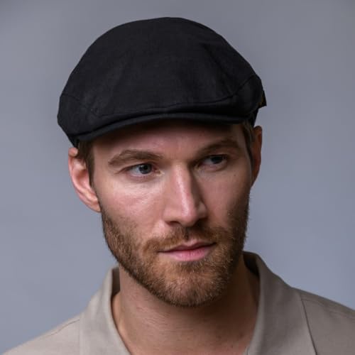 Mucros Weavers Summer Light Linen Cap - color: Black, size: XX-Large