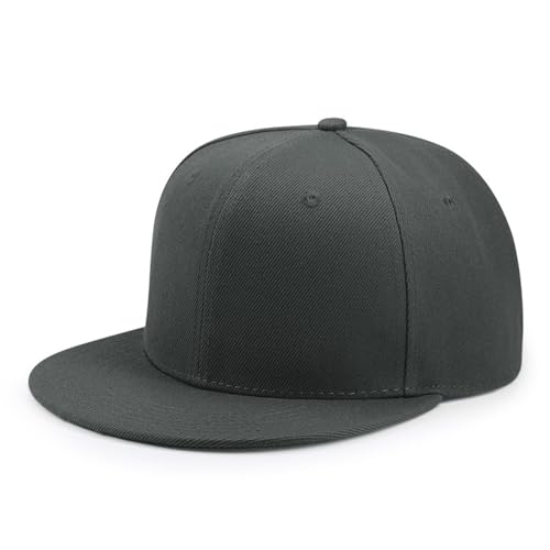 Back Closure Big Size Baseball Cap Hiphop Flat Peak Plain Sport Hats Oversize Large Men Fitted Caps - color: Dark Gray