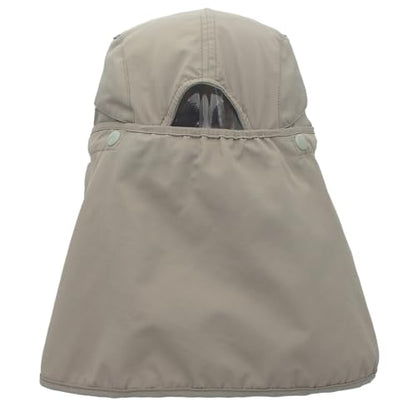 Hat with Neck Protection Detachable Multi-Purpose Summer Sun Hat Sun Protection Breathable Quick Dry UV Protection - color: Light Gray, size: Large