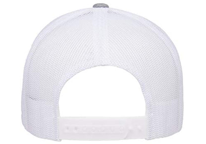 Yupoong Classic Mesh 6 Panel Retro Trucker Cap | Mid Profile Snapback - color: Heather/White