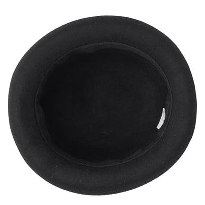 Bowler Fedora Hat with Rolled Brim - 1920s Classic Wool Derby Hats for Man Woman