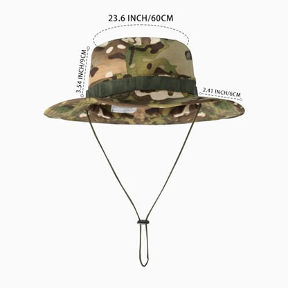 Sun Hats for Men Women Bucket Hat UPF 50+ Boonie Fishing Safari Hat - color: Green Camo