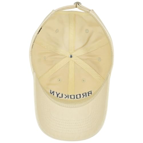 E BY ELIDAN Brooklyn New York Baseball Cap, Embroidered Dad Hat - color: Cream