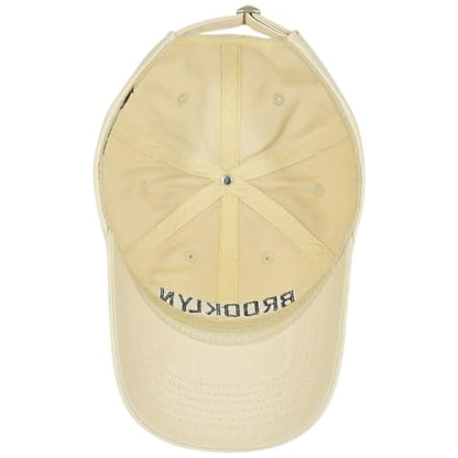 E BY ELIDAN Brooklyn New York Baseball Cap, Embroidered Dad Hat - color: Cream