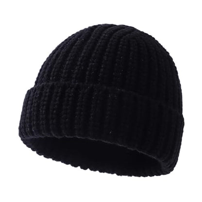 Beanie Men Knit Skull Cap Warm Stocking Hats Women Winter Snow Ski Hats Cuffed Plaid Hat Toboggan Hat - color: Mg-zzm2572-black