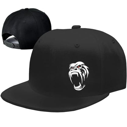 Snapback Hats for Men Flat Bill Hats for Men Fitted Hat Black Baseball Hats Hip Hop Caps - color: Orangutan