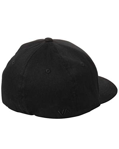 RVCA Men's Flexfit Curved Brim Fitted Hat - color: Rvca Flexfit/Black, size: Small-Medium
