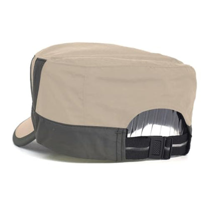 FASHIXD Mesh Military Hat for Men Summer Army Cap Quick Qry Short Bill Hat Cadet Caps - color: Khaki