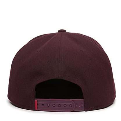 Dark Wine Flat Bill Snapback – High Crown Structured Urban Baseball Cap